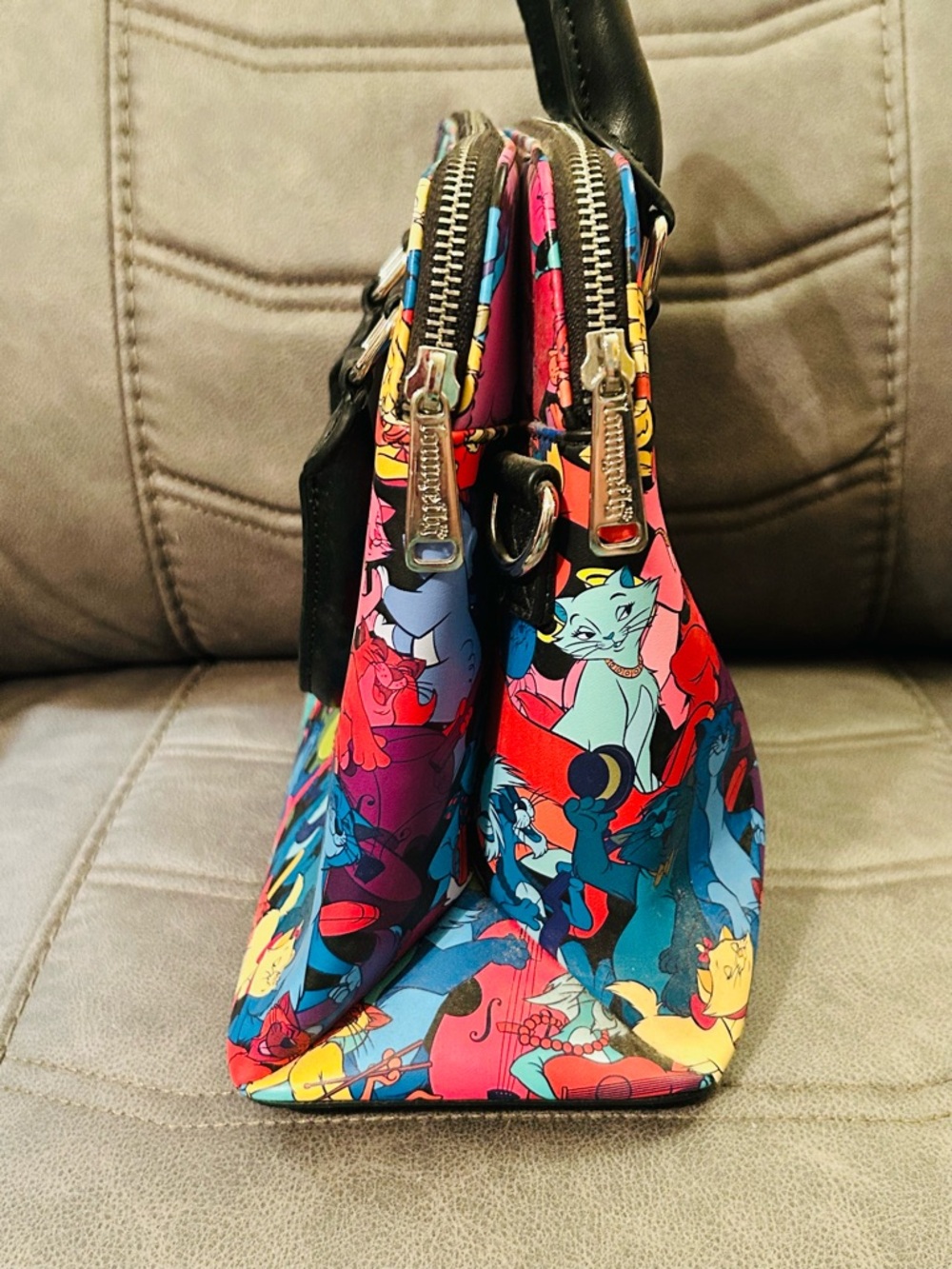 Loungefly Multicolor Disney Aristocats Satchel with Black Trim - Picture 7 of 16